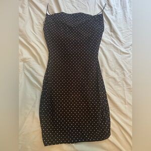 B Darlin Black and White Polka Dot Mini Dress